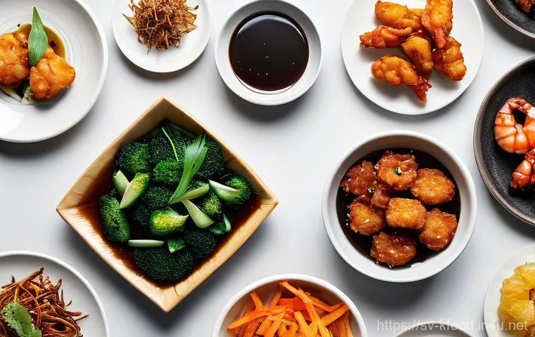 한식 튀김요리 만들기 - An inviting overhead shot of a beautifully presented Korean Fried Chicken meal on a rustic wooden ta...