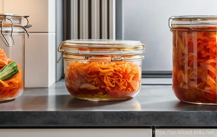 한식 김치 공산품 추천 - Here are three image generation prompts in English, designed to meet your guidelines and capture the...